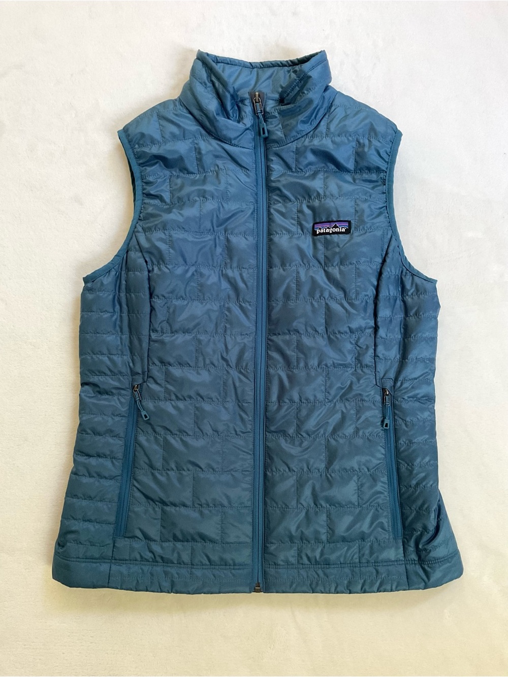 Patagonia Nano Puff Vest Women’s M Wavy Blue PrimaLoft Packable Insulated